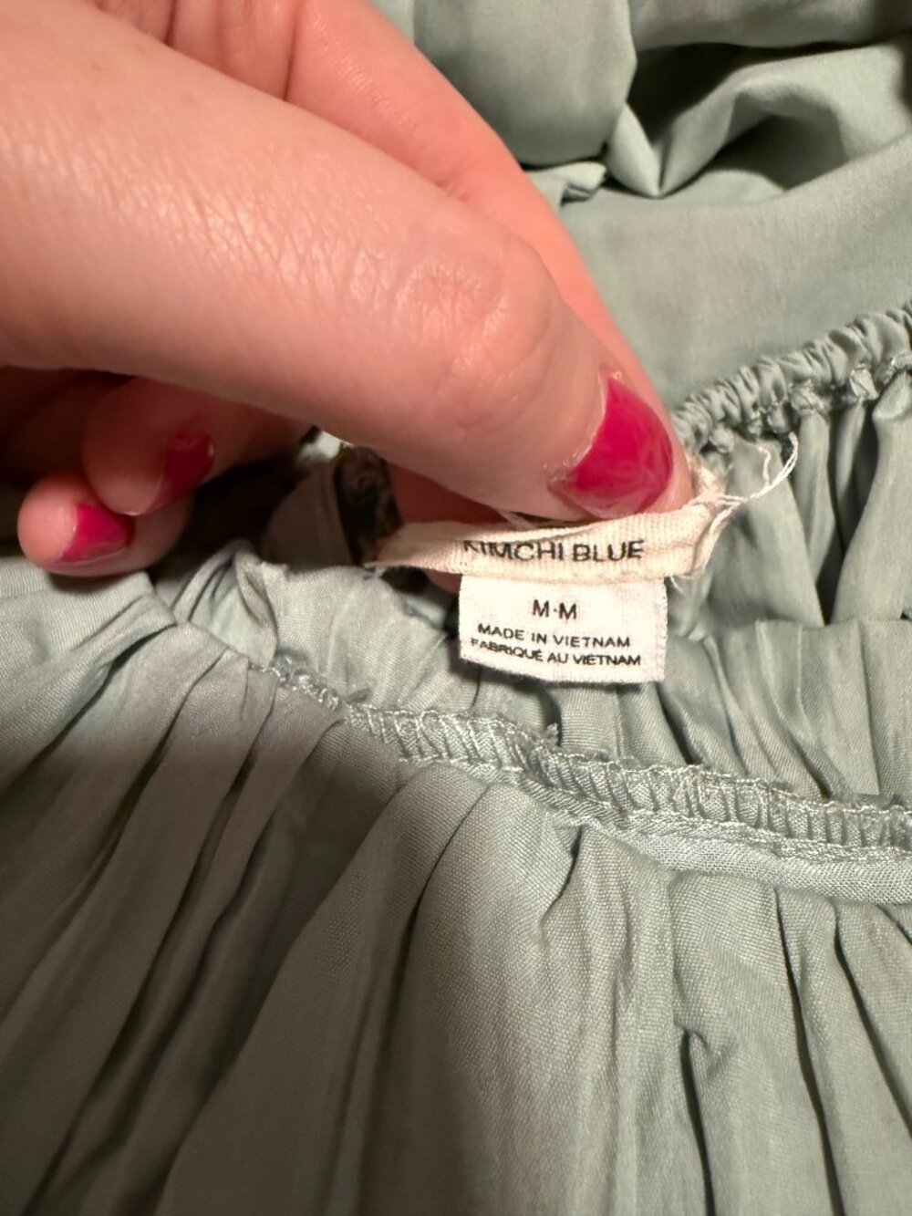 Urban Outfitters Sage Crepe Babydoll Dress with Bow - Picture 4 of 5